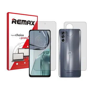 Remax HyGEL model transparent screen protector suitable for Motorola Moto G62 5G mobile phone along with the back of the phone