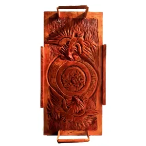 سینی منبت کاری مدل گل و مرغ کد R76