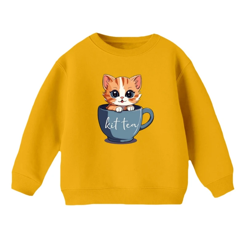 سویشرت بچگانه مدل گربه و فنجان 