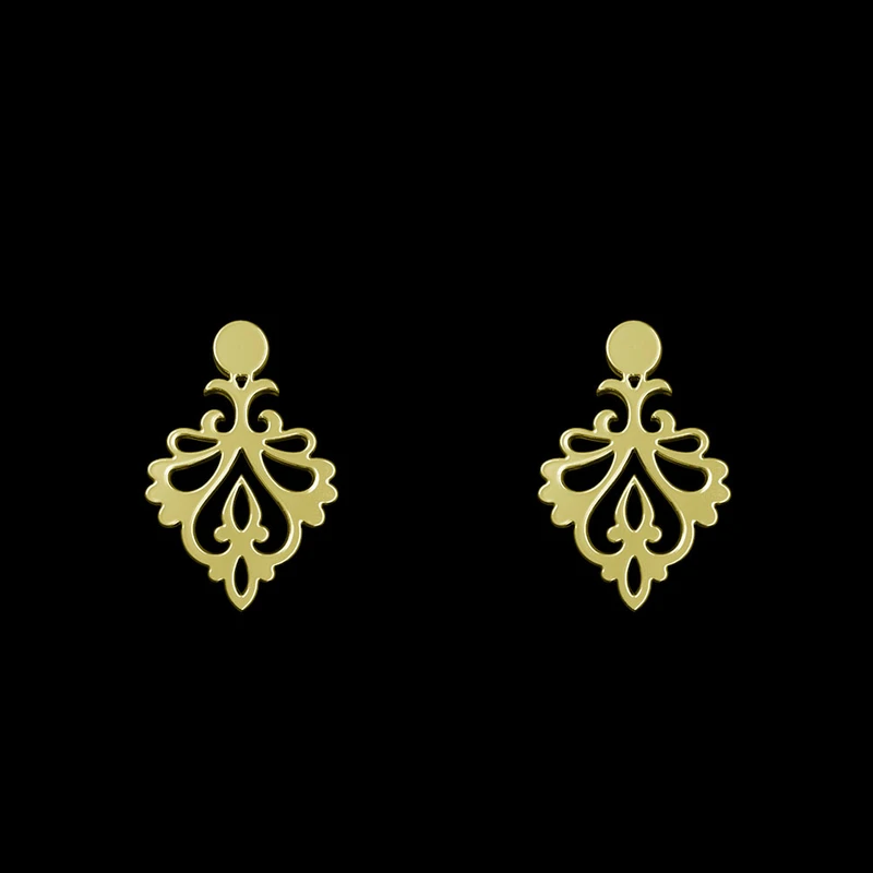 گوشواره طلا 18 عیار زنانه مدوپد مدل اسلیمی کد GA1-15270