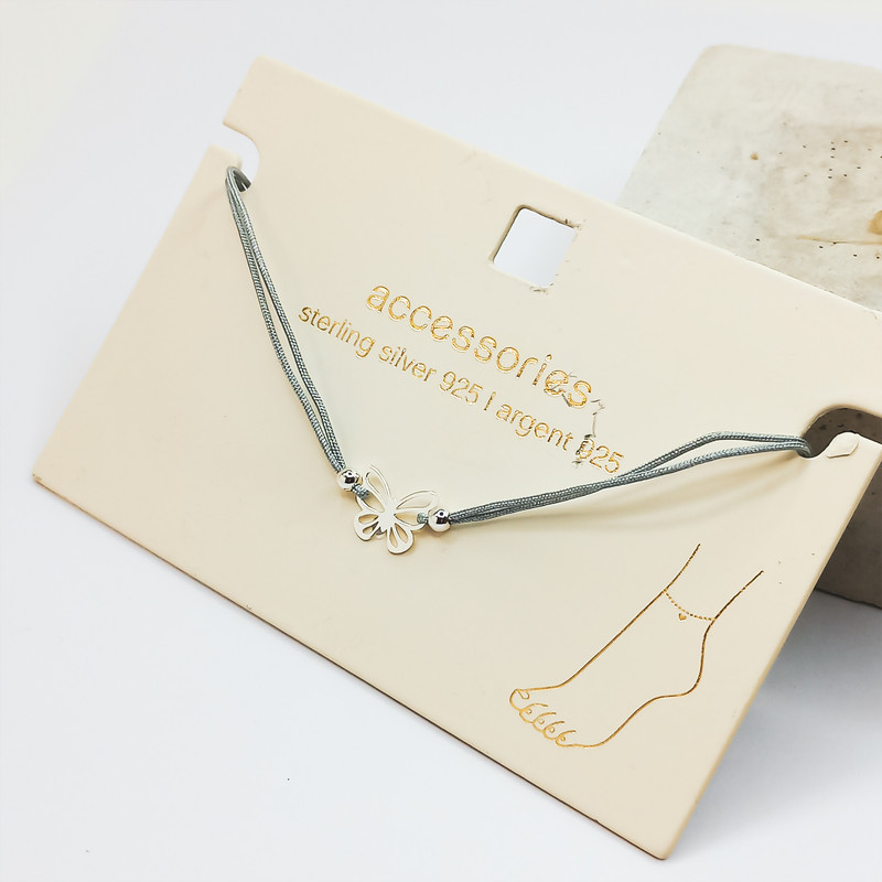 پابند نقره زنانه اکسسورایز مدل پروانه