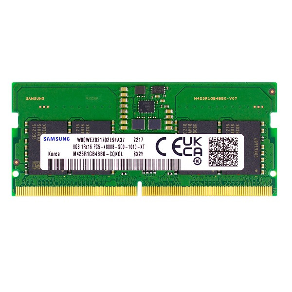 رم لپ تاپ DDR5 تک کاناله 4800 مگاهرتز CL40 سامسونگ مدل PC5-4800B-SCO ظرفیت 8 گیگابایت
