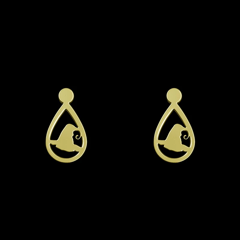 گوشواره طلا 18 عیار زنانه مدوپد مدل هندسی کد GA1-13945