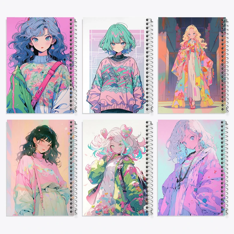 دفتر نقاشی 50 برگ خندالو طرح دخترانه کد 866 مجموعه 6 عددی