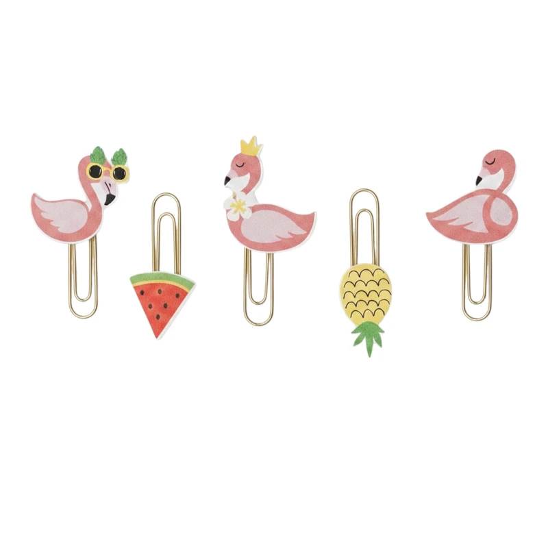 گیره کاغذ مدل فلامینگو مجموعه ۵ عددی 