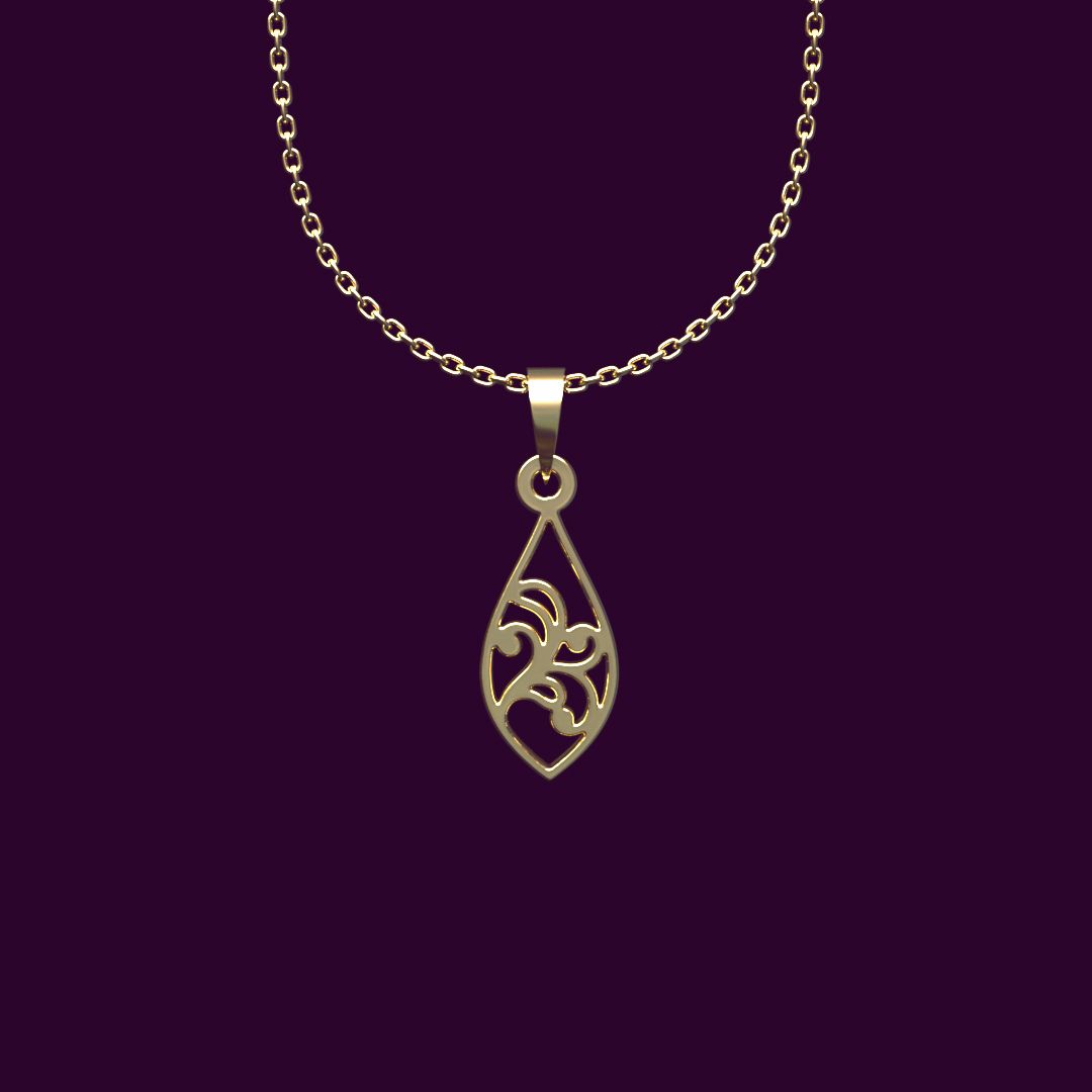 گردنبند طلا 18 عیار زنانه مدوپد مدل هندسی کد NN2-1-1263 -  - 1