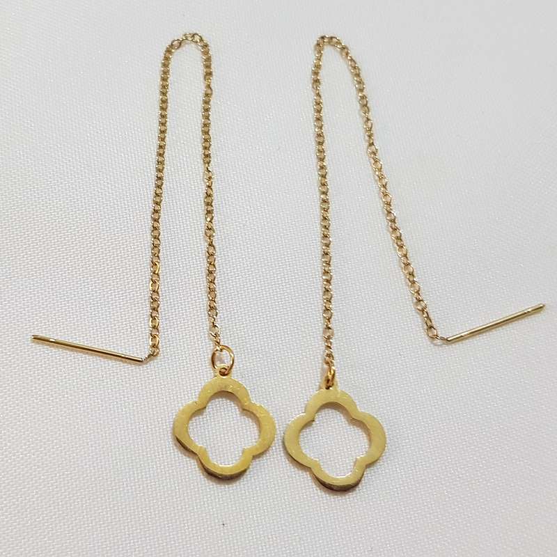 گوشواره زنانه مدل بخیه ای گل 3400 گوشواره زنانه مدل بخیه ای گل 3400