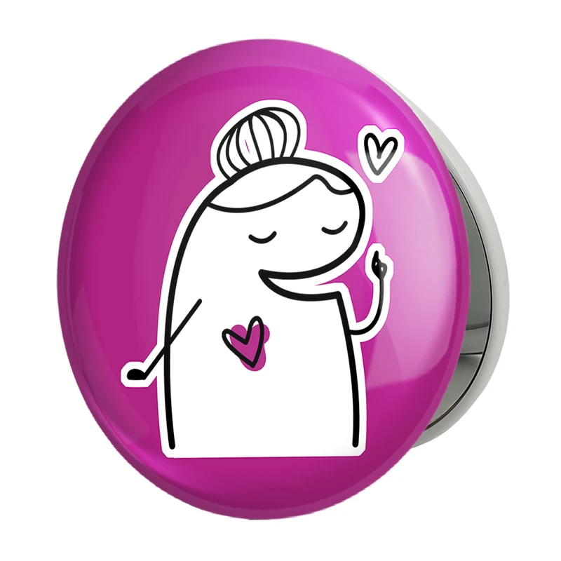 آینه جیبی خندالو طرح میقولی مدل تاشو کد 28026 