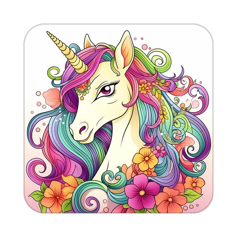 زیر لیوانی کاکتی طرح اسب تک شاخ و یونیکورن مدل mp31631