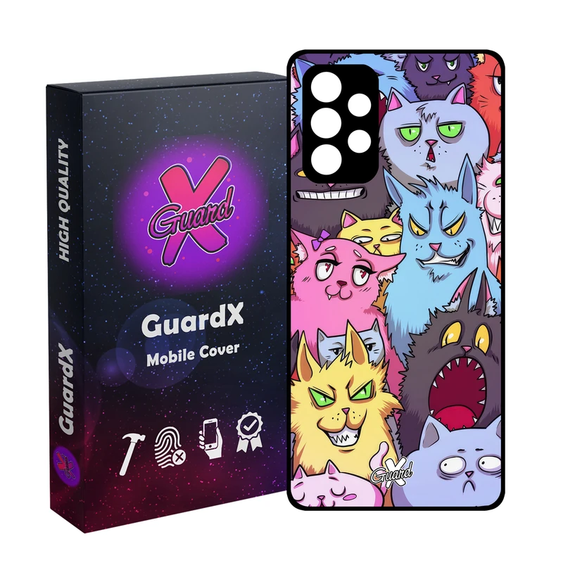 کاور گارد ایکس طرح گربه مدل Glass10578 مناسب برای گوشی موبایل سامسونگ Galaxy A73