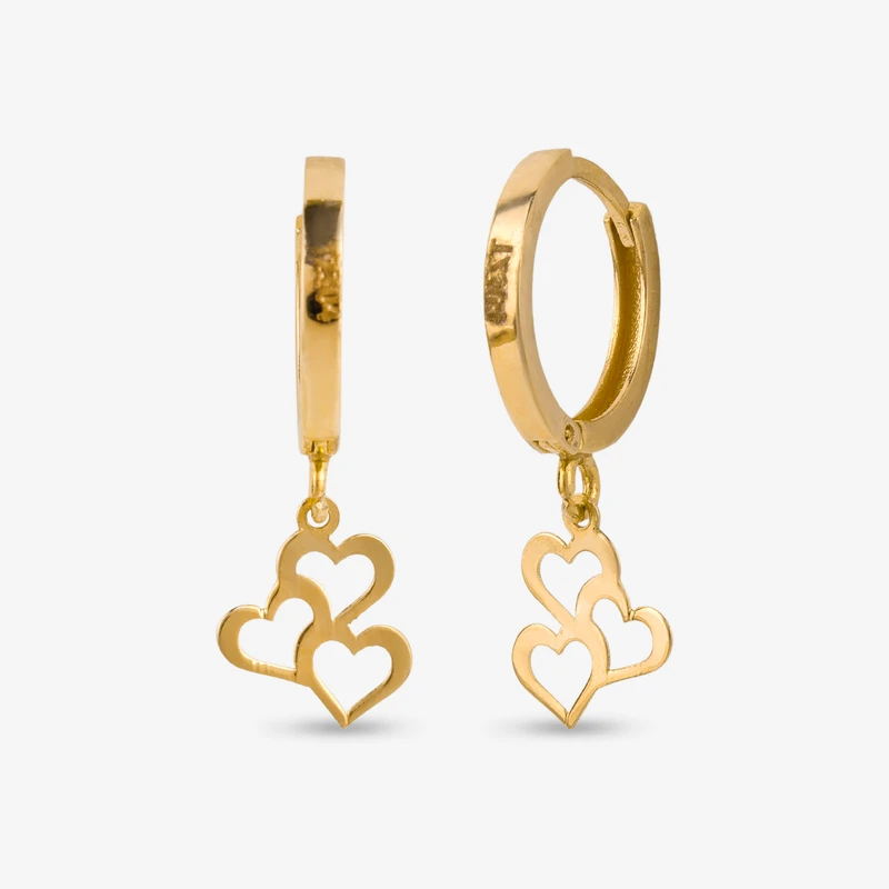 گوشواره حلقه‌ای طلا 18 عیار زنانه گالری طلا و جواهر هانی مدل 70094