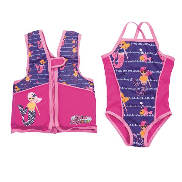 مایو دخترانه بست وی مدل 32164 به همراه جلیقه شنا