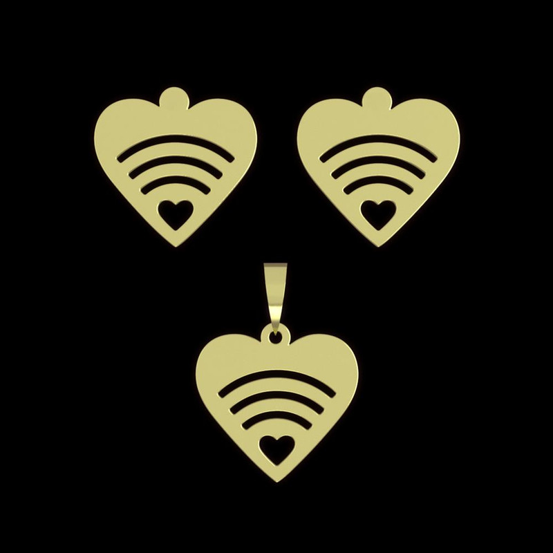 نیم ست طلا 18 عیار زنانه مدوپد مدل قلب کد NA11100