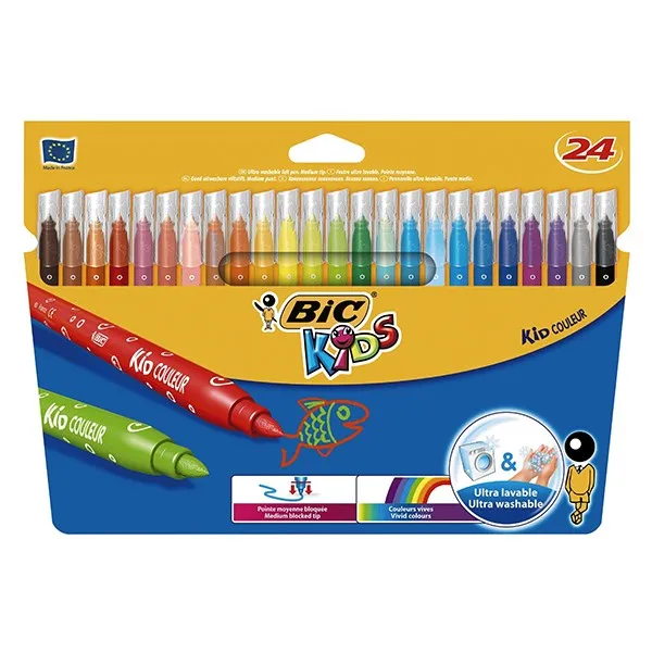 ماژیک رنگ آمیزی بیک سری Kids مدل Kid Couleur - بسته 24 رنگ