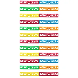 خط‌کش 30 سانتی‌متری مدل نقاله دار ژله ای بسته 24 عددی