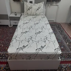 سرویس ملحفه طرح مرمر کد 120 یک نفره دو تکه