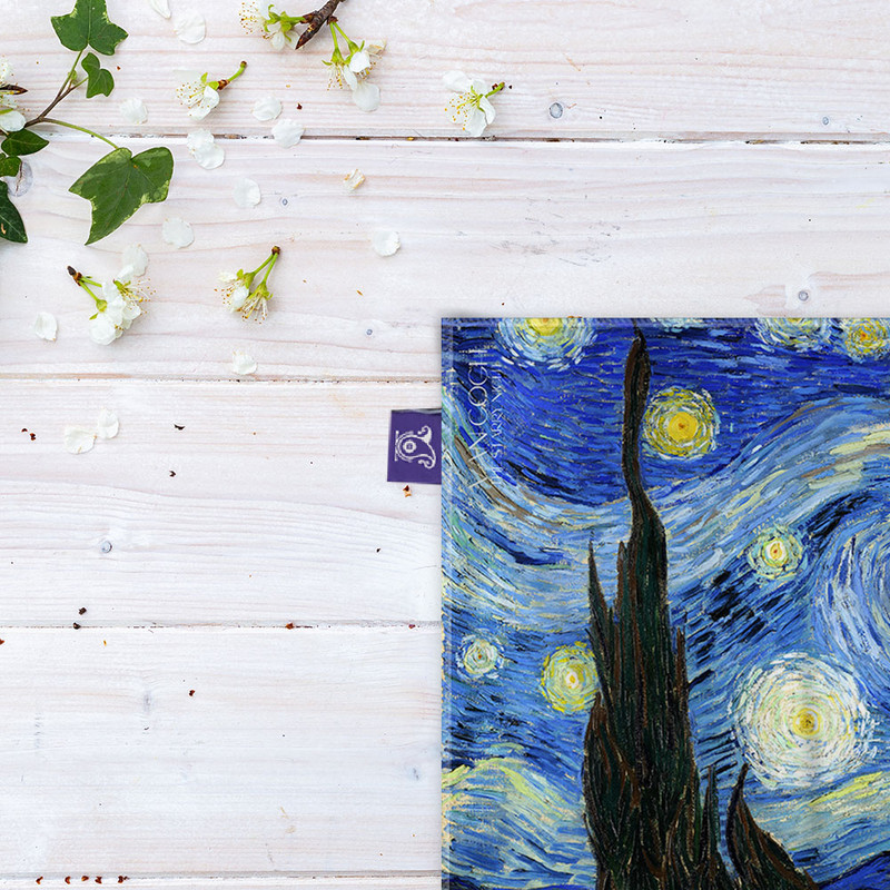 کاغذ کادو ترمه طراحان ایده مدل شب ستاره ای از ونگوگ کد art0010
