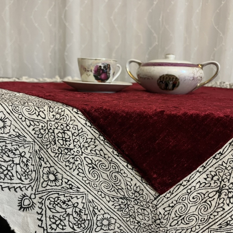 ست رومیزی ۳ تکه مدل مخمل نگار 