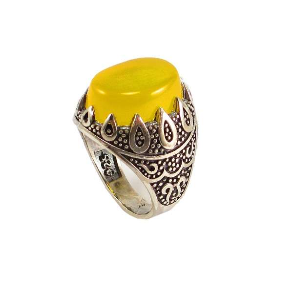 انگشتر نقره مردانه پارلا گوهر مدل شرف الشمس کد 3794