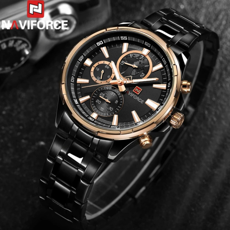 ساعت مچی عقربهای مردانه نیوی فورس کد 01 به همراه بند ساعت مچی عقربهای مردانه نیوی فورس کد 01 به همراه بند