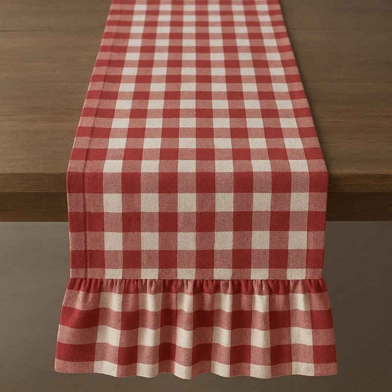 رانر مدل چهارخانه چین دار سایز 150x44 سانتی‌متر