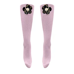 جوراب ساق بلند دخترانه تن پوش هنگامه مدل زیر زانو کبریتی گل پلنگی کد P0111