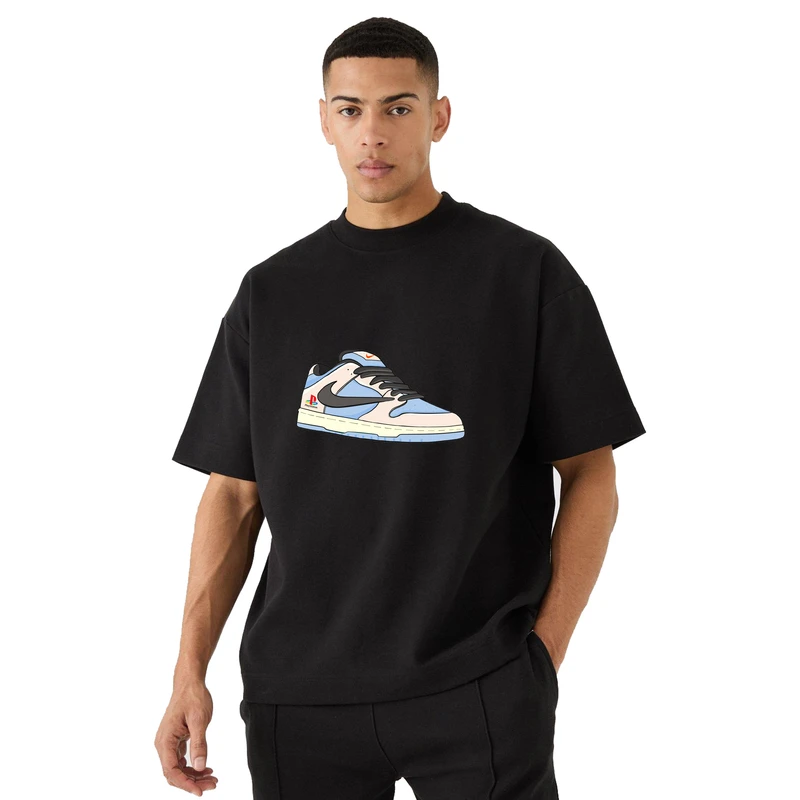 تی‌شرت آستین سه ربع مردانه مدل باکسی