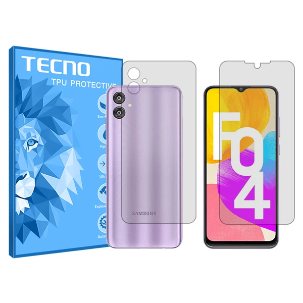 محافظ صفحه نمایش شفاف تکنو  مدل HyGEL مناسب برای گوشی موبایل سامسونگ Galaxy F04  به همراه محافظ پشت گوشی 