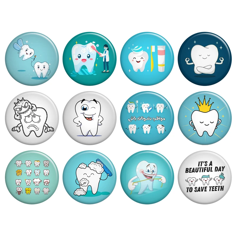 پیکسل گالری باجو طرح دندان و دندانپزشکی کد 34 مجموعه 12 عددی