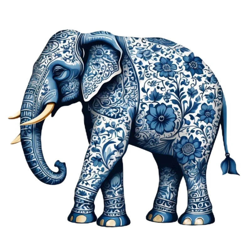 استیکر پارچه و لباس پاد آفرین مدل حیوانات فیل طرح ایرانی کد 3814