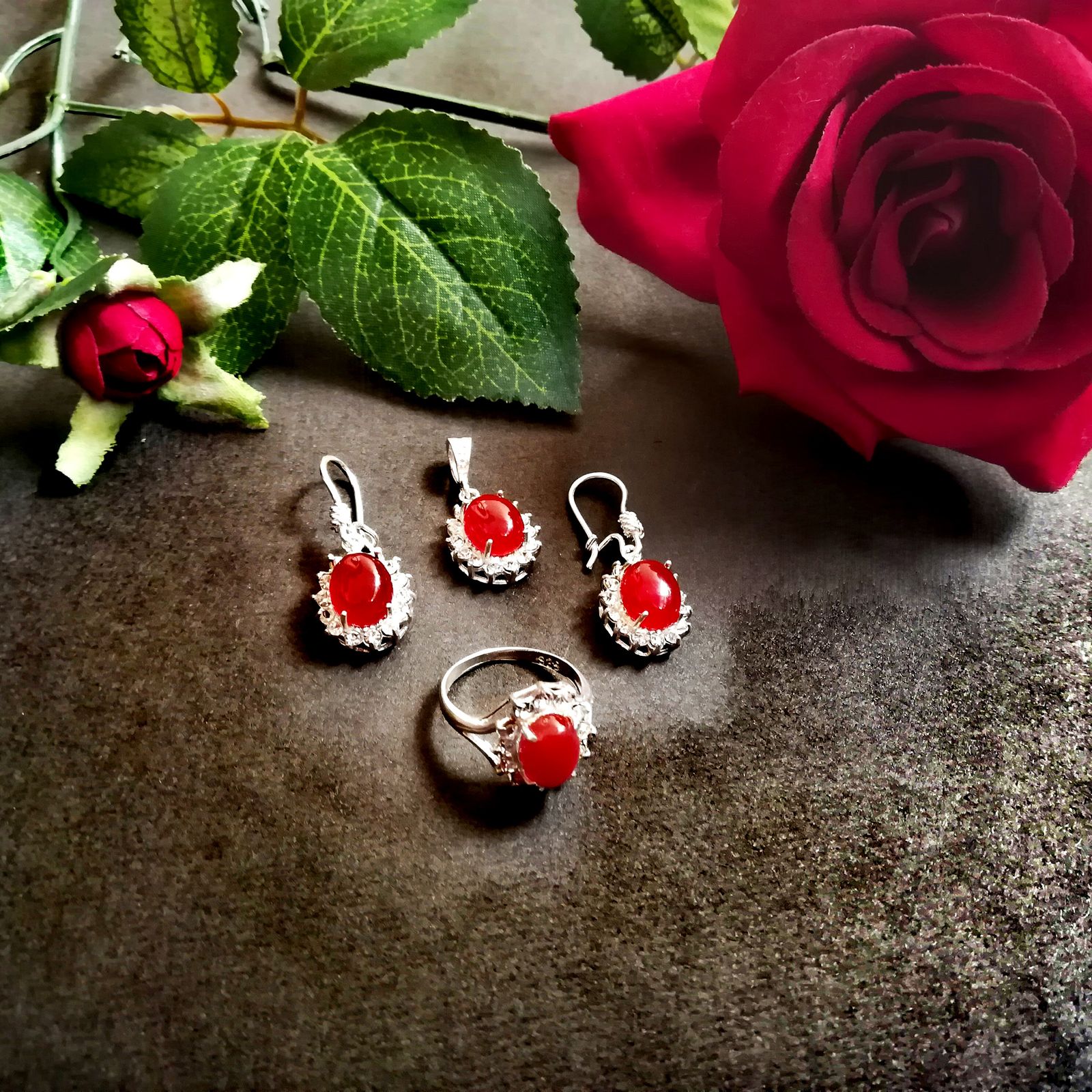 نیم ست نقره زنانه سلین کالا مدل عقیق ce-agh-gh1 -  - 2