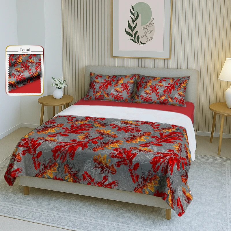 سرویس ملحفه دو نفره 4 تکه پامیل مدل RH956SK