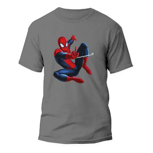 تیشرت آستین کوتاه مردانه مدل اسپایدرمن کد ART-1082-S1 رنگ طوسی