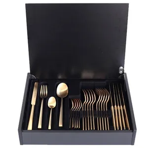 سرویس قاشق چنگال 24 پارچه آزا Service مدل Touch Gold Matt کد 16985