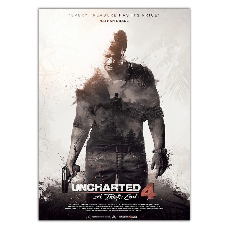 تابلو شاسی ونسونی طرح UnCharted 4 Poster سایز 30 × 40