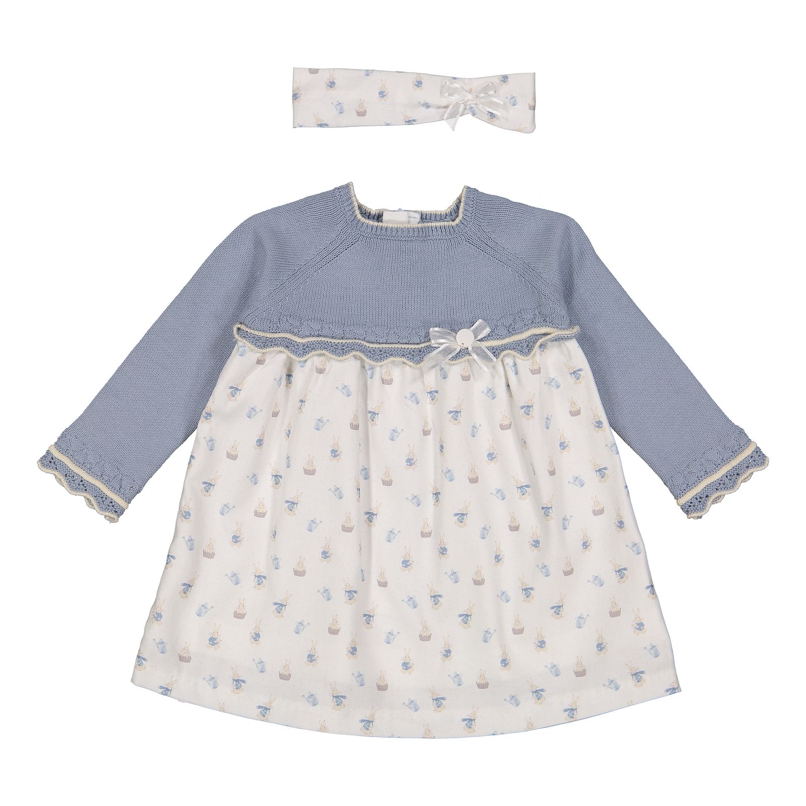 ست پیراهن و هدبند نوزادی دخترانه ایندیگو مدل 231661 - - 1