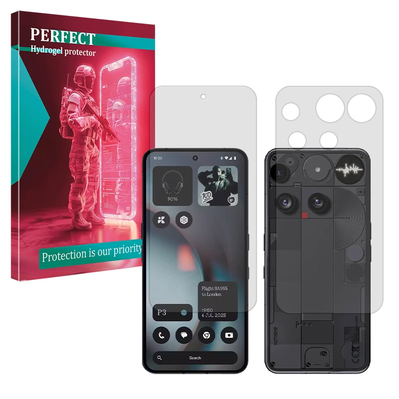 محافظ صفحه نمایش مات پرفکت مدل Tough مناسب برای گوشی موبایل ناتینگ Phone 3 به همراه محافظ پشت گوشی