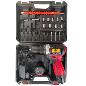 دریل پیچ گوشتی شارژی سه نظام 10 میلیمتری 128 ولت جاب مدل JB-128 POWER X مجموعه 40 عددی