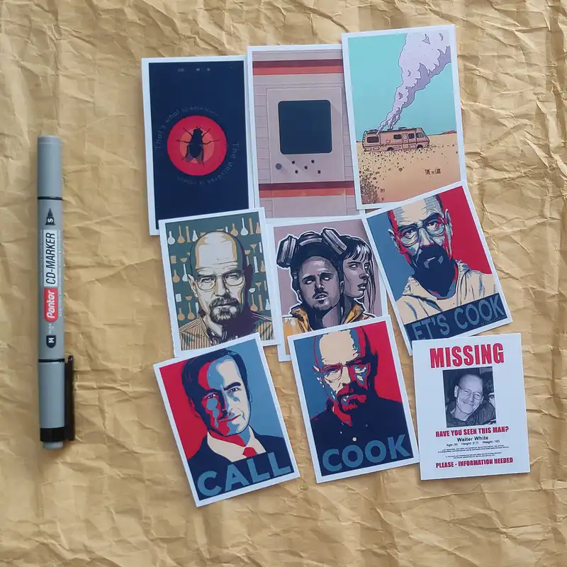 استیکر لپ تاپ طرح بریکینگ بد کد 1075 مجموعه 9 عددی