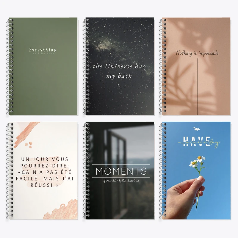 دفتر زبان 50 برگ خندالو مدل دو خط طرح انگیزشی کد 840 مجموعه 6 عددی