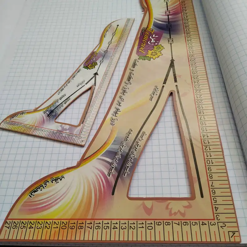 خط کش خیاطی زمرد مدل 02 مجموعه 2 عددی