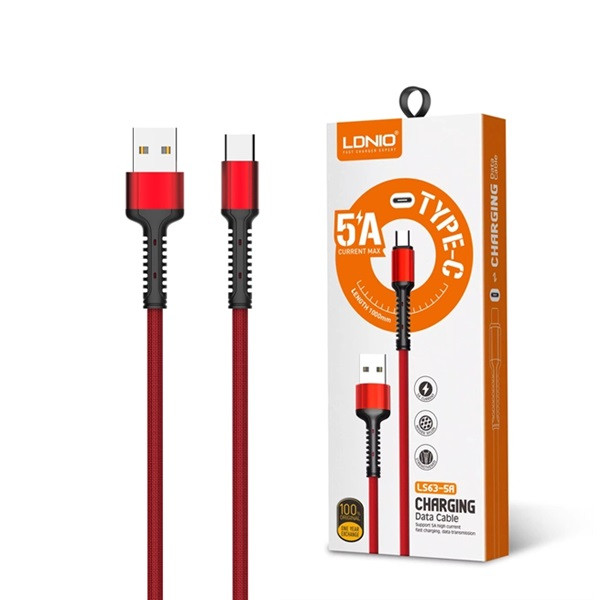 کابل تبدیل USB به USB-C الدینیو مدل LD-LS63-5A طول یک متر