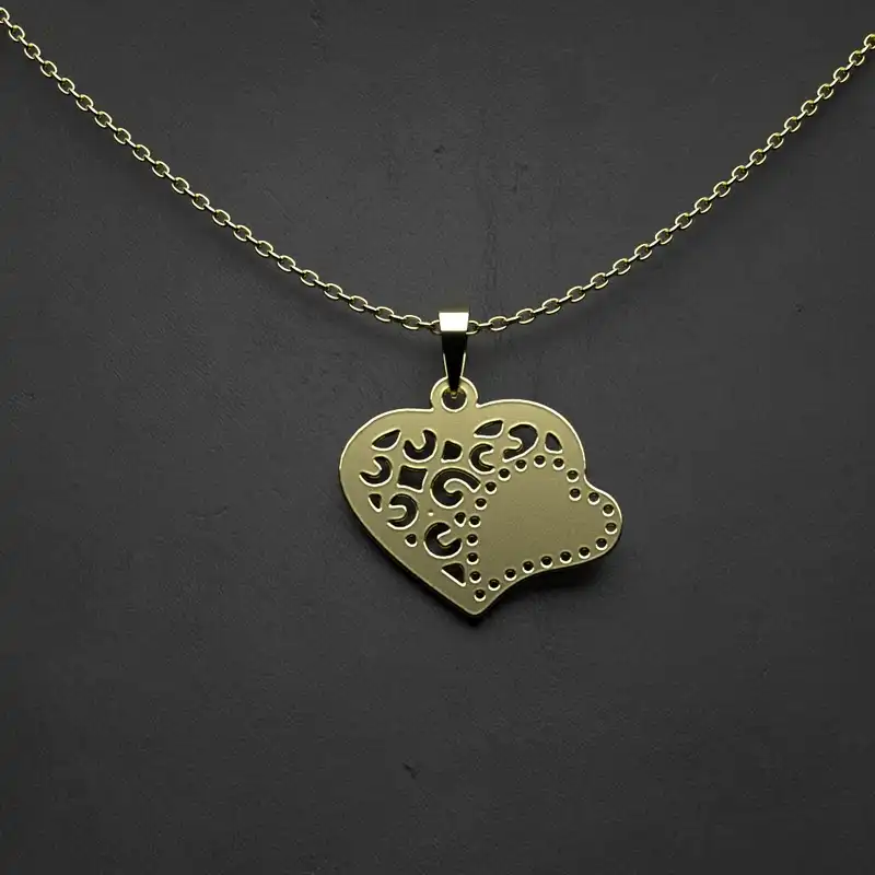 گردنبند طلا 18 عیار زنانه مدوپد مدل قلب کد LL1072