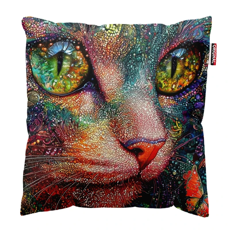 کوسن پاد آفرین مدل گربه کیوت بامزه فانتزی کد PK401685 سایز 40*40 سانتی متر