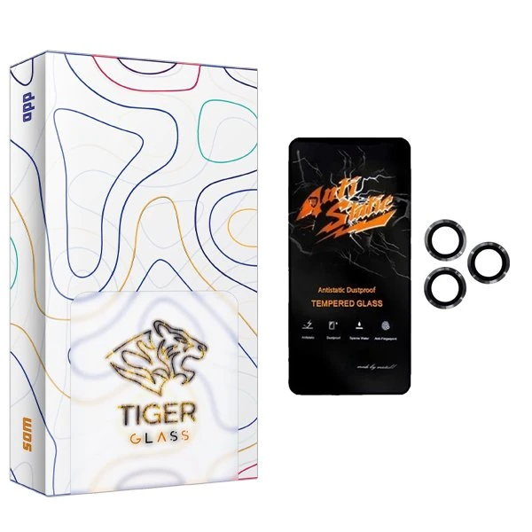محافظ صفحه نمایش تایگر گلس مدل APL2 Antistatic مناسب برای گوشی موبایل اپل iPhone 11 Pro Max  به همراه محافظ لنز گوشی