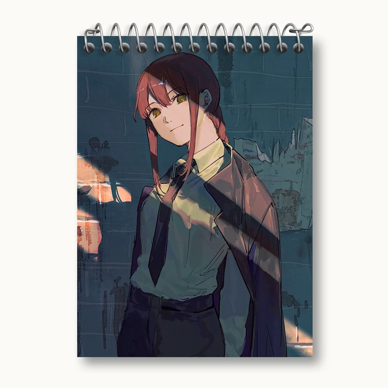 دفتر یادداشت 50 برگ خندالو مدل ماکیما انیمه مرد اره ای Chainsaw Man کد 23189
