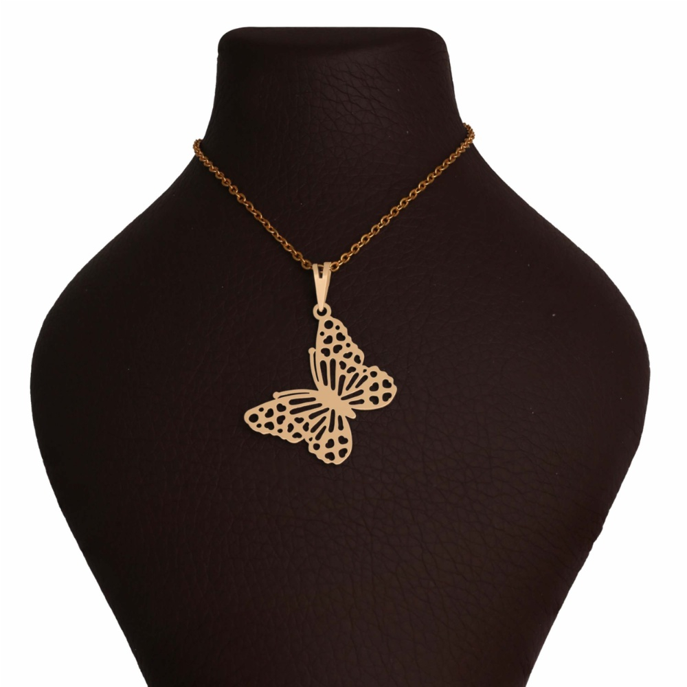 گردنبند طلا 18 عیار زنانه مدل پروانه