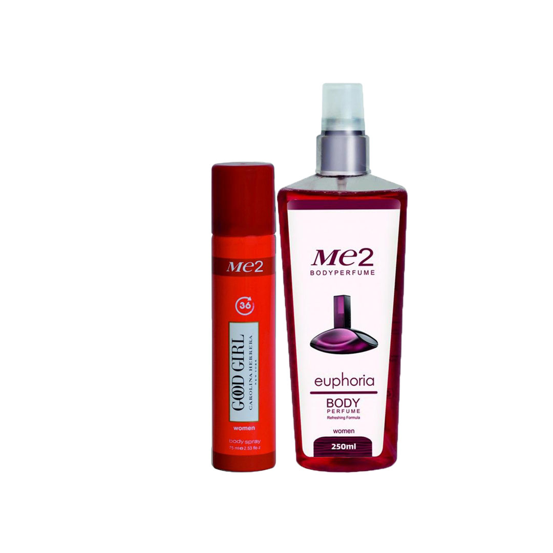 بادی اسپلش زنانه میتو مدل ایفوریا حجم 250 میلی لیتر به همراه اسپری خوشبو کننده مدل گودگل حجم 75 میلی لیتر