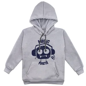 هودی پسرانه مدل F105 MUSIC رنگ طوسی