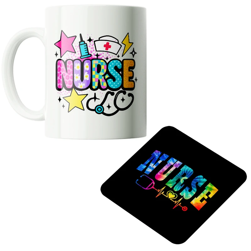 ماگ پاد آفرین مدل پرستاری کد PZ476 به همراه زیرلیوانی